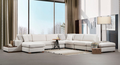 Asir Divano Angolare a destro 5 posti in tessuto Loop 11 Beige
