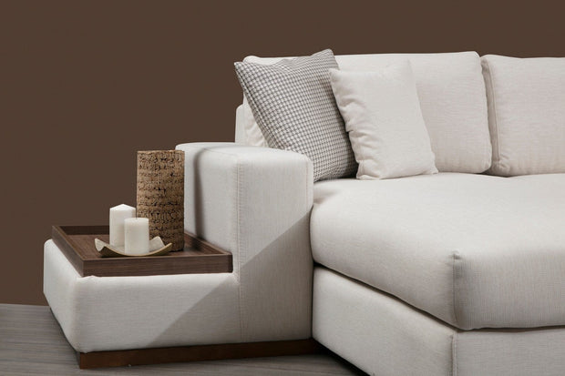 Asir Divano Angolare a destro 5 posti in tessuto Loop 11 Beige