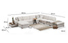 Asir Divano Angolare a destro 5 posti in tessuto Loop 11 Beige