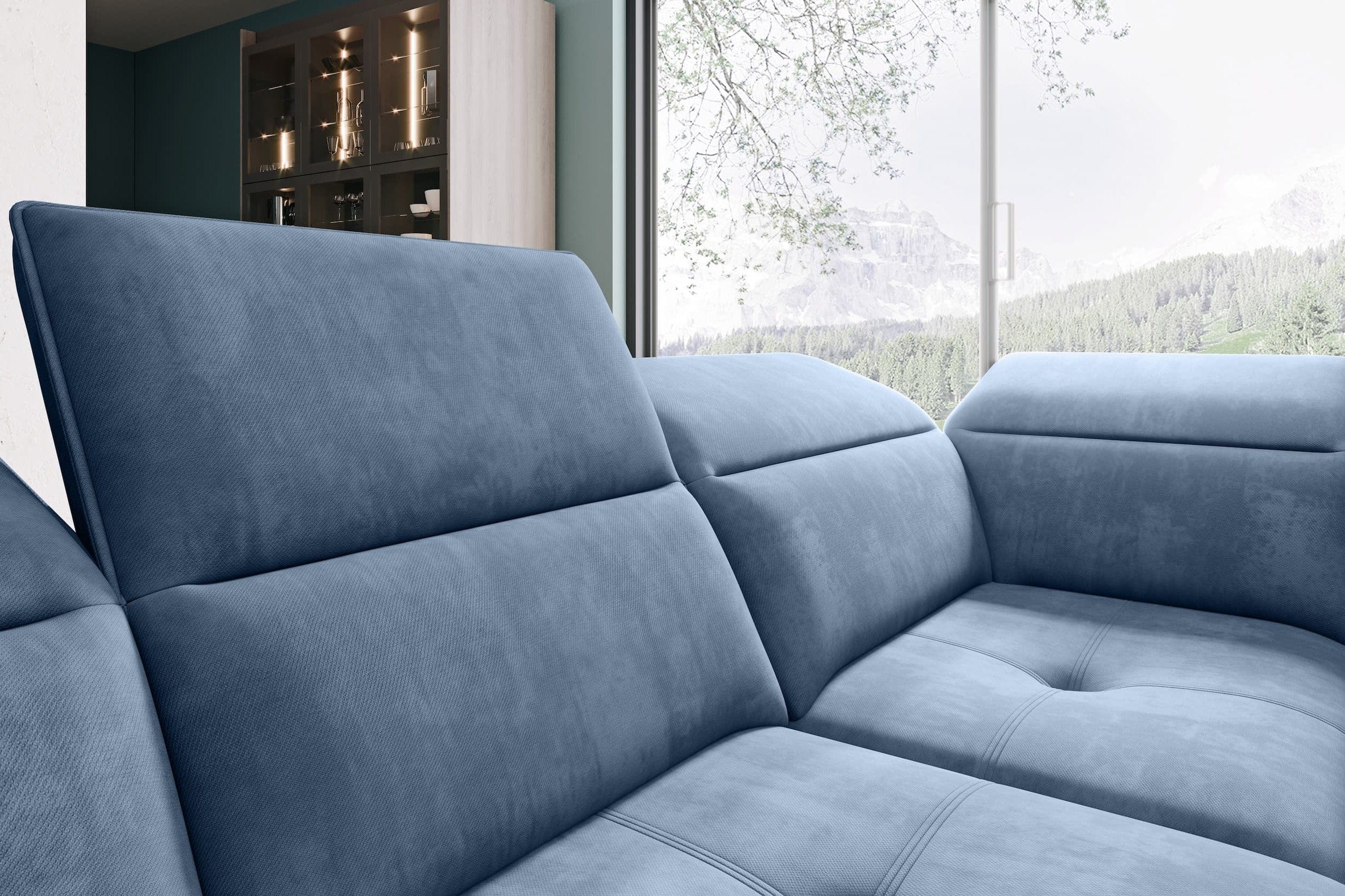 Wersal Divano Angolare a destro 6 posti Combi XL Blu
