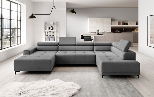 Wersal Divano Angolare a destro 6 posti Hugos XL Grigio