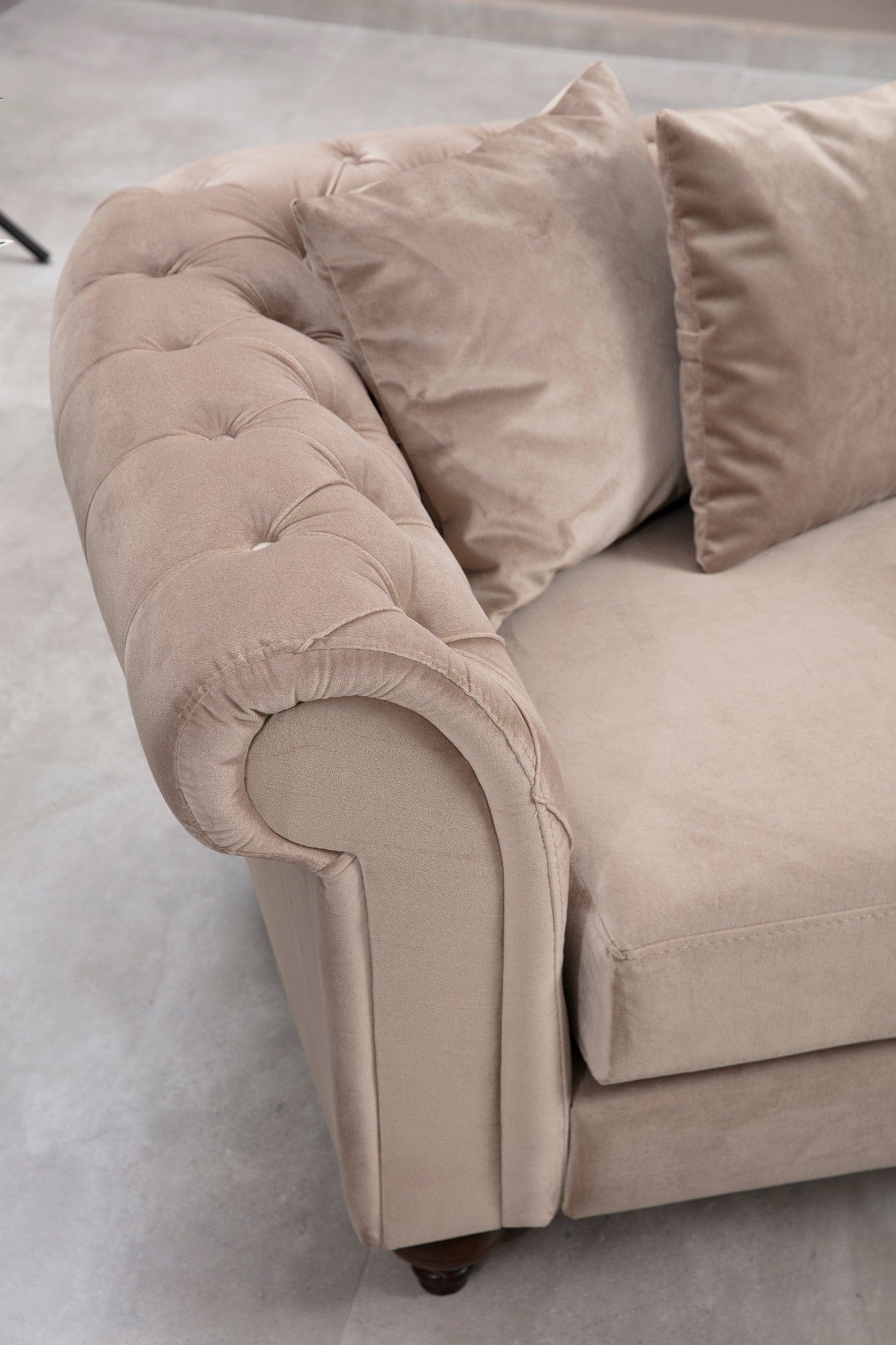 Asir Divano Angolare a destro 6 posti in velluto Bogart Beige