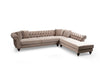 Asir Divano Angolare a destro 6 posti in velluto Bogart Beige