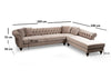 Asir Divano Angolare a destro 6 posti in velluto Bogart Beige
