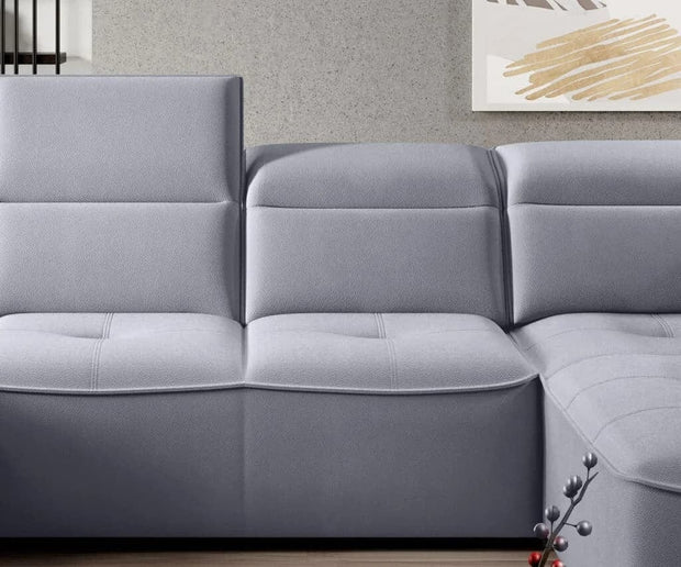 Wersal Divano Angolare a destro 6 posti Murielle XL Grigio