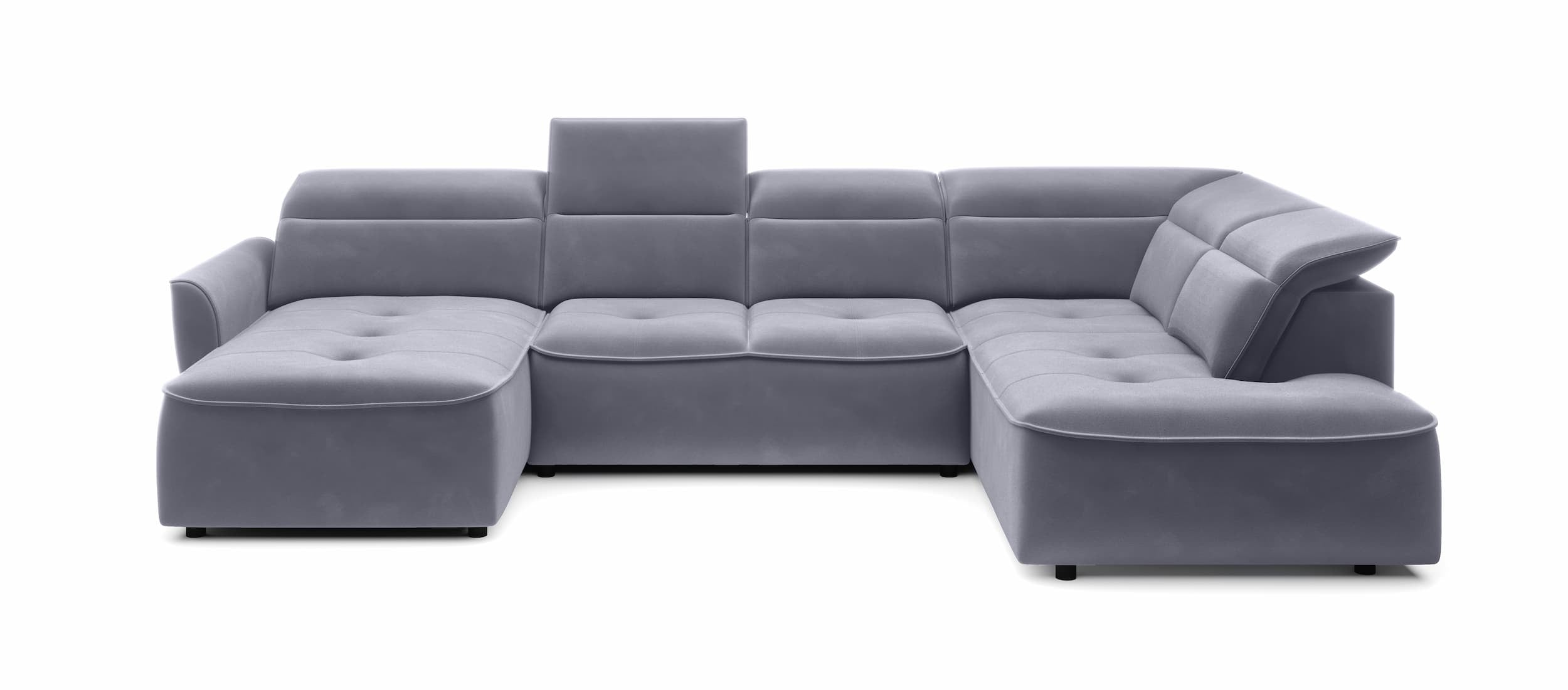 Wersal Divano Angolare a destro 6 posti Murielle XL Grigio
