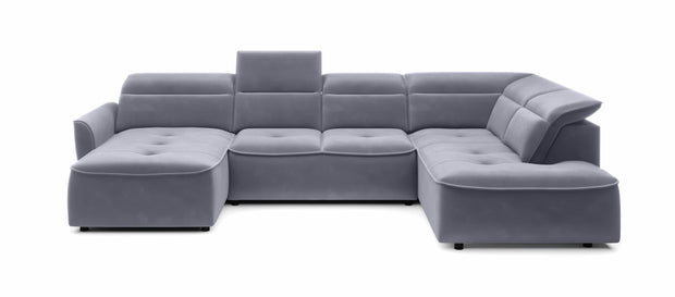 Wersal Divano Angolare a destro 6 posti Murielle XL Grigio