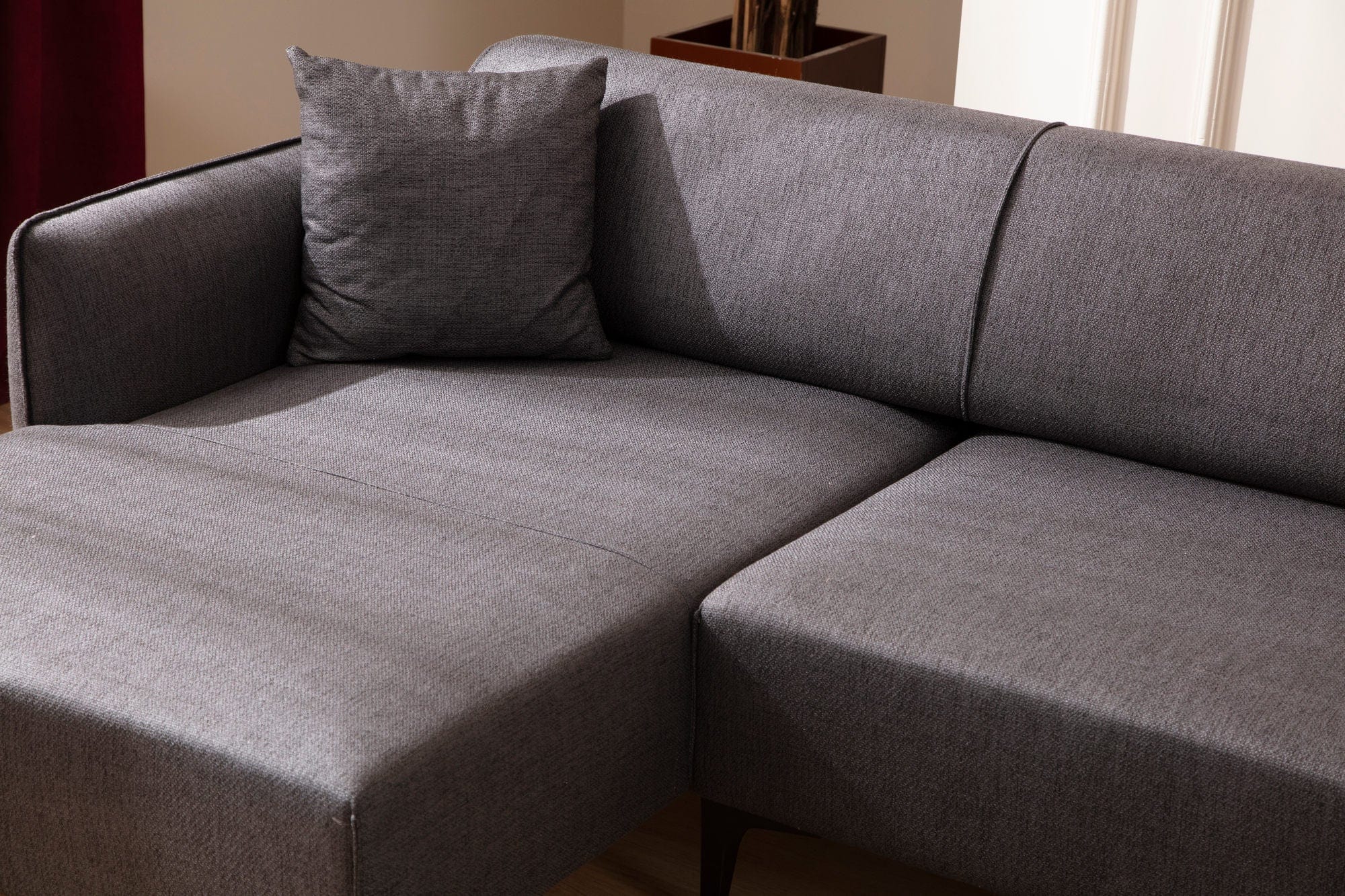 Asir Divano Angolare a sinistro 3 posti in tessuto Belissimo Grigio