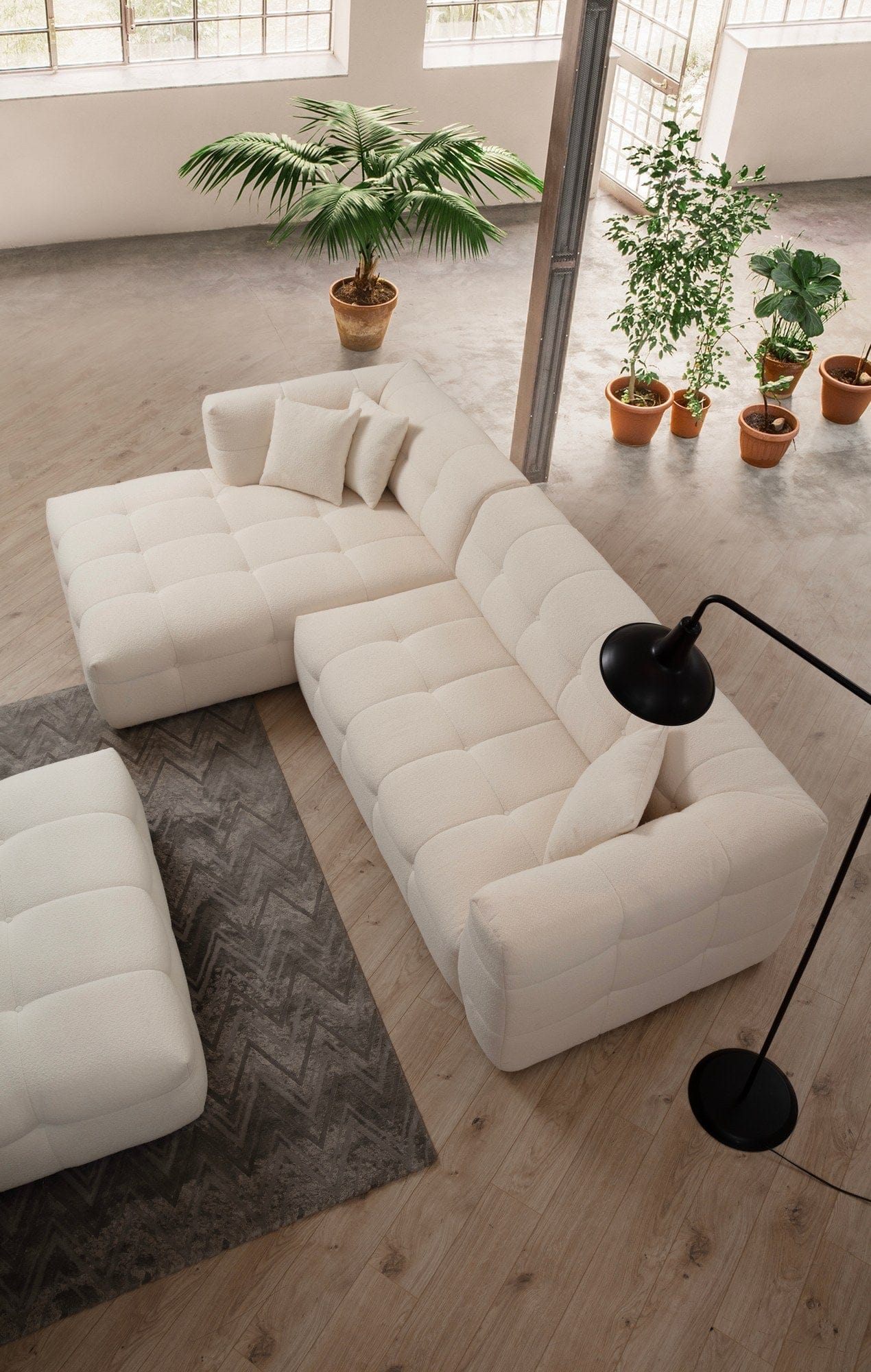 Asir Divano Angolare a sinistro 3 posti in tessuto Cady 3 Beige