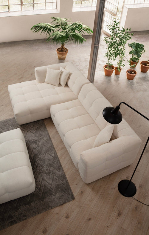 Asir Divano Angolare a sinistro 3 posti in tessuto Cady 3 Beige