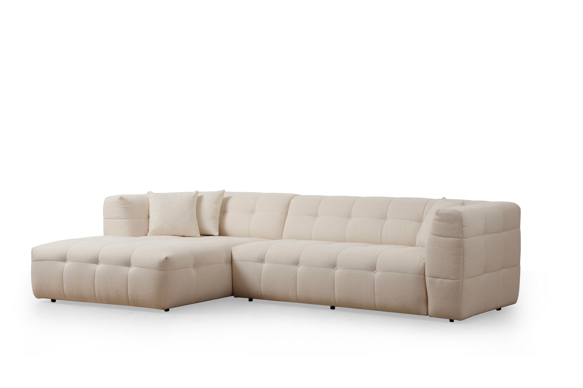 Asir Divano Angolare a sinistro 3 posti in tessuto Cady 3 Beige