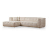 Asir Divano Angolare a sinistro 3 posti in tessuto Cady 3 Beige