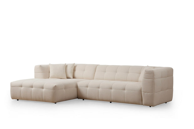 Asir Divano Angolare a sinistro 3 posti in tessuto Cady 3 Beige