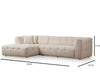Asir Divano Angolare a sinistro 3 posti in tessuto Cady 3 Beige