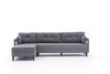 Asir Divano Angolare a sinistro 3 posti in tessuto Comfort Grigio