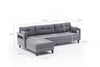 Asir Divano Angolare a sinistro 3 posti in tessuto Comfort Grigio