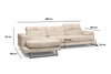 Asir Divano Angolare a sinistro 3 posti in tessuto Frido Beige