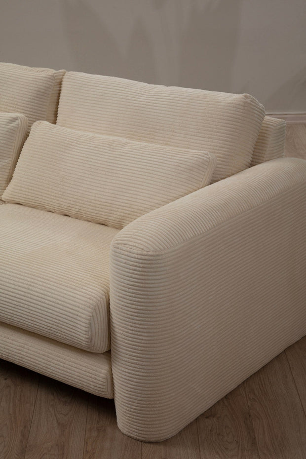 Asir Divano Angolare a sinistro 3 posti in tessuto Lily Beige