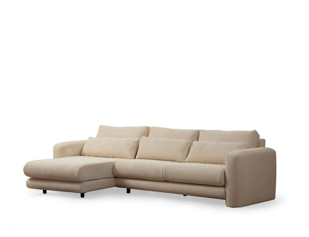Asir Divano Angolare a sinistro 3 posti in tessuto Lily Beige