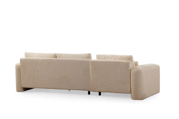 Asir Divano Angolare a sinistro 3 posti in tessuto Lily Beige