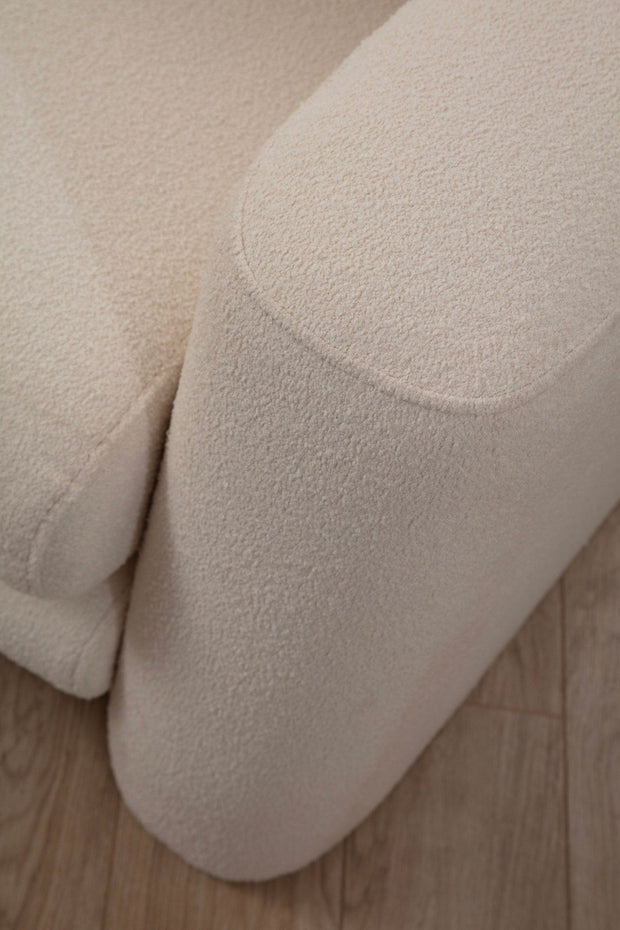 Asir Divano Angolare a sinistro 3 posti in tessuto Lily Crema