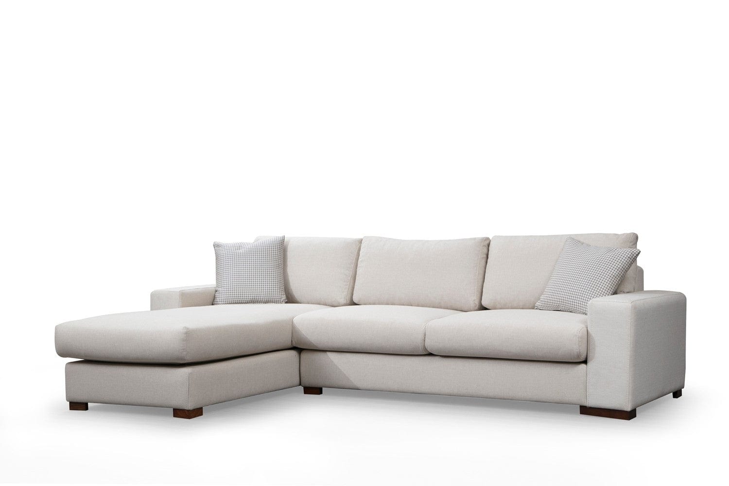 Asir Divano Angolare a sinistro 3 posti in tessuto Loop 17 Beige