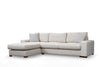 Asir Divano Angolare a sinistro 3 posti in tessuto Loop 17 Beige