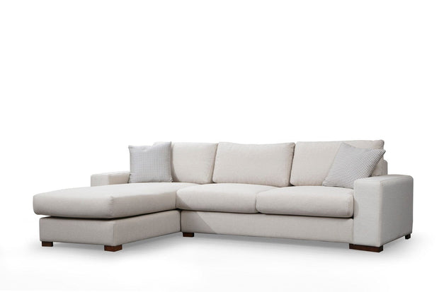 Asir Divano Angolare a sinistro 3 posti in tessuto Loop 17 Beige