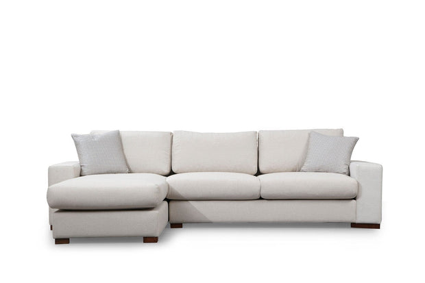 Asir Divano Angolare a sinistro 3 posti in tessuto Loop 17 Beige