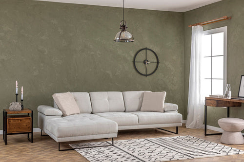 Asir Divano Angolare a sinistro 3 posti in tessuto Mustang Grande Beige