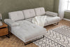 Divano Angolare a sinistro 3 posti in tessuto Mustang Piccola Beige (2)