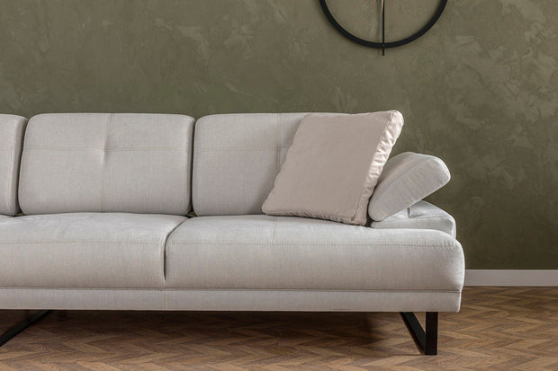 Asir Divano Angolare a sinistro 3 posti in tessuto Mustang Piccola Beige