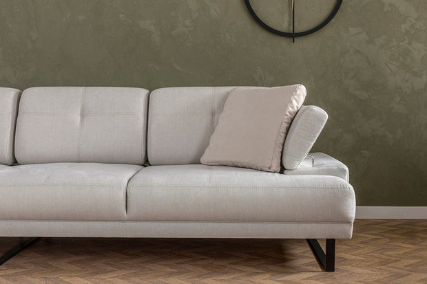 Asir Divano Angolare a sinistro 3 posti in tessuto Mustang Piccola Beige