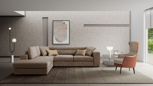 LeComfort Divano Angolare a sinistro 3 posti Plarium Marrone