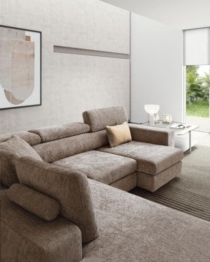 LeComfort Divano Angolare a sinistro 3 posti Plarium Marrone