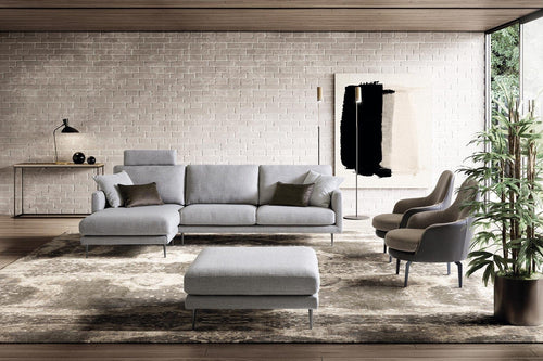 LeComfort Divano Angolare a sinistro 3 posti Tedy Grigio