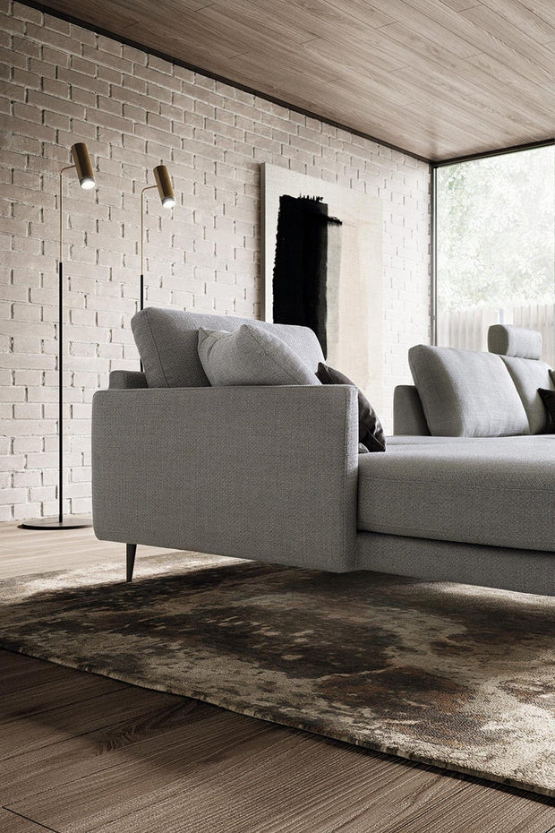 LeComfort Divano Angolare a sinistro 3 posti Tedy Grigio