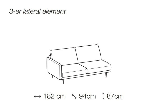 LeComfort Divano Angolare a sinistro 3 posti Tedy Grigio
