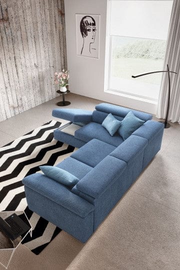 LeComfort Divano Angolare a sinistro 4 posti Adelis Blu