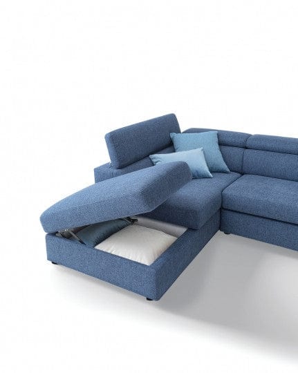 LeComfort Divano Angolare a sinistro 4 posti Adelis Blu