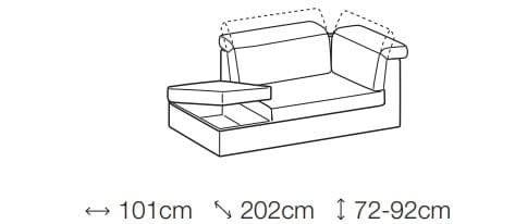 LeComfort Divano Angolare a sinistro 4 posti Adelis Blu