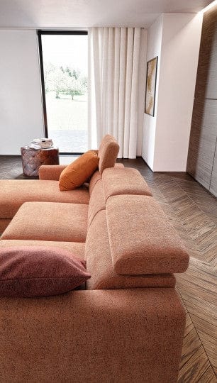 LeComfort Divano Angolare a sinistro 4 posti Argis Arancia