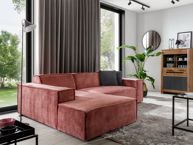 Divano Angolare a sinistro 4 posti Fondis Rosa (3)