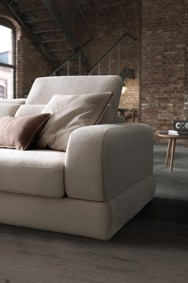 LeComfort Divano Angolare a sinistro 4 posti in tessuto Grafica Beige