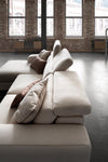 LeComfort Divano Angolare a sinistro 4 posti in tessuto Grafica Beige
