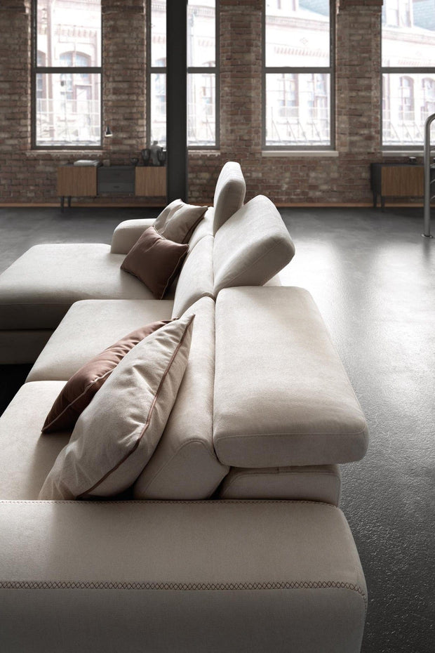 LeComfort Divano Angolare a sinistro 4 posti in tessuto Grafica Beige