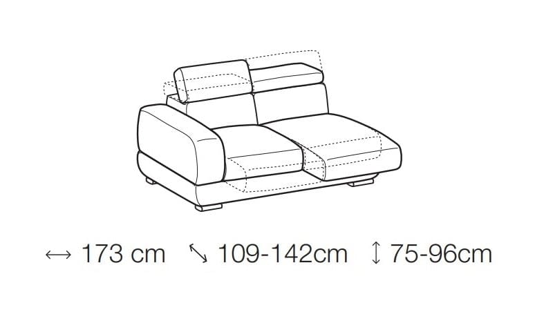 LeComfort Divano Angolare a sinistro 4 posti in tessuto Grafica Beige
