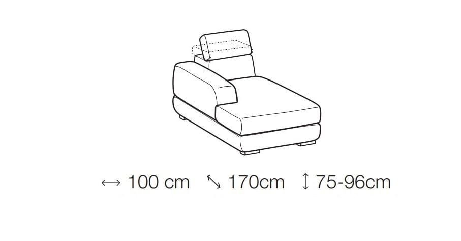 LeComfort Divano Angolare a sinistro 4 posti in tessuto Grafica Beige