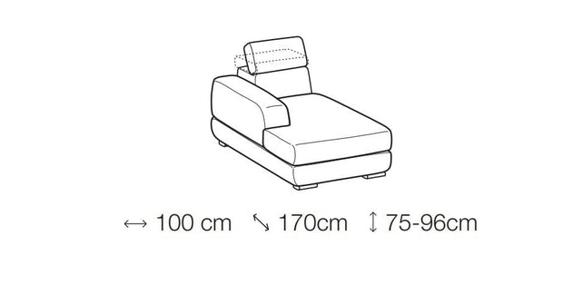 LeComfort Divano Angolare a sinistro 4 posti in tessuto Grafica Beige