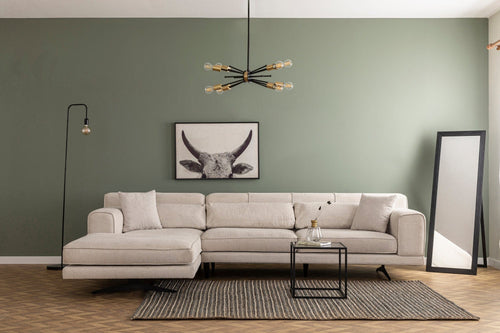 Asir Divano Angolare a sinistro 4 posti in tessuto Jivago Beige